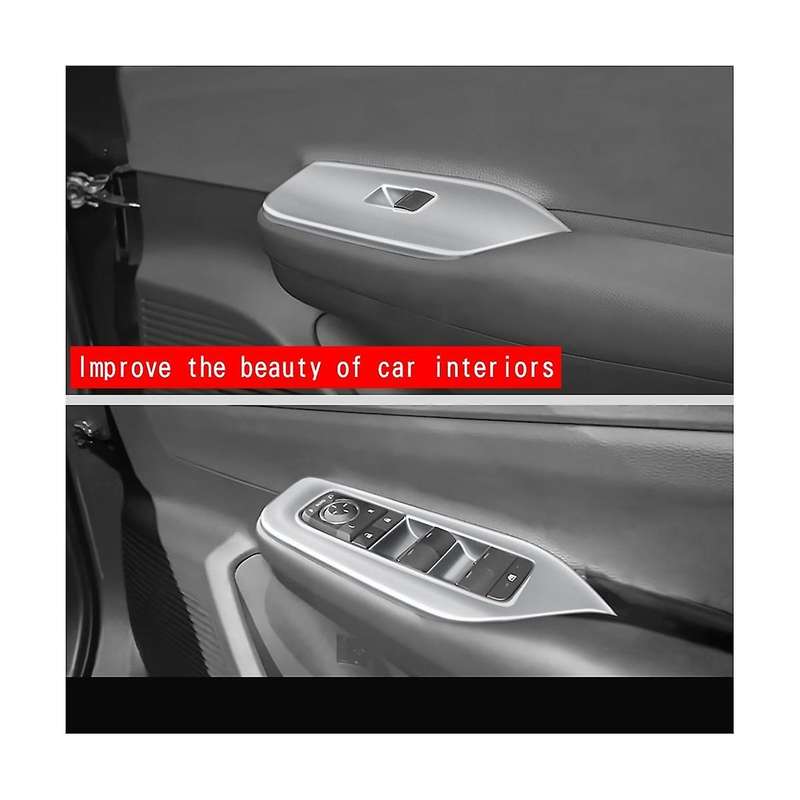 Car Silver Window Glass Lift Button Switch Cover Trim Door Armrest Panel for Prius 60 Series 2020-2