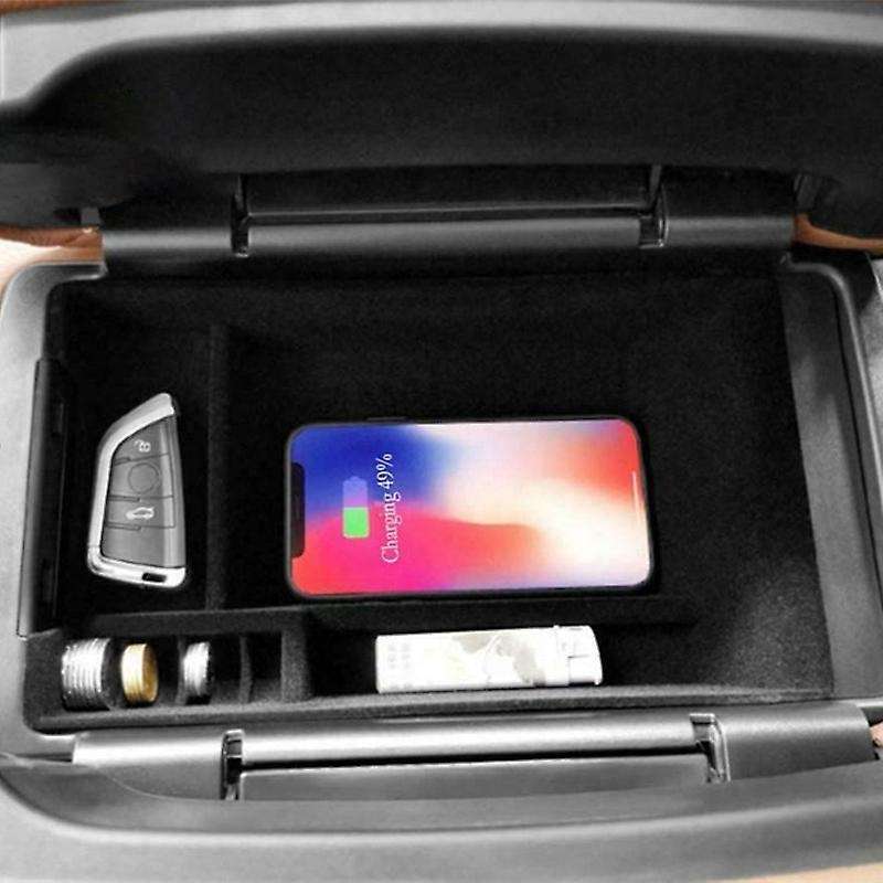 Car Smart Phone Wireless Fast Charging Armrest Box for X5 X6 F15 F16 2014-2018