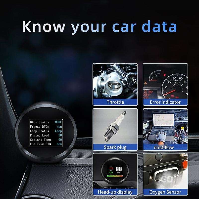 Car Smart Digital Meter Head-Up Display OBD2 HUD GPS Speedometer Overspeed Warning Oil Water Temp