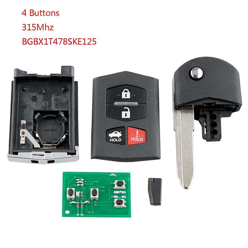 Car Smart Remote Key 4 Buttons Car Key Fob Fit for 3 2010 2011 2012 2013 315Mhz Bgbx1T478Ske125