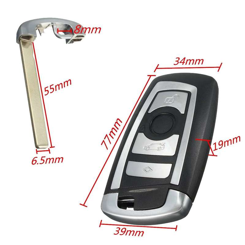 Car Smart Remote Key Fob Case Blade for F10 F20 F30 F40 1 3 5 Series 4Button