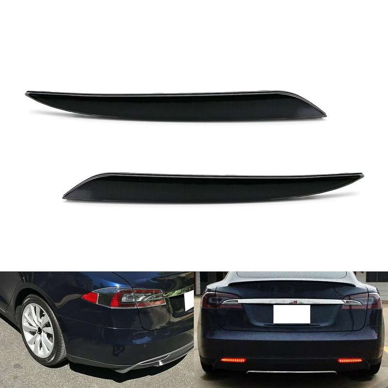 Car Smoke Lens LED Bumper Reflector Tail Brake Lights for Model S 2012-2020