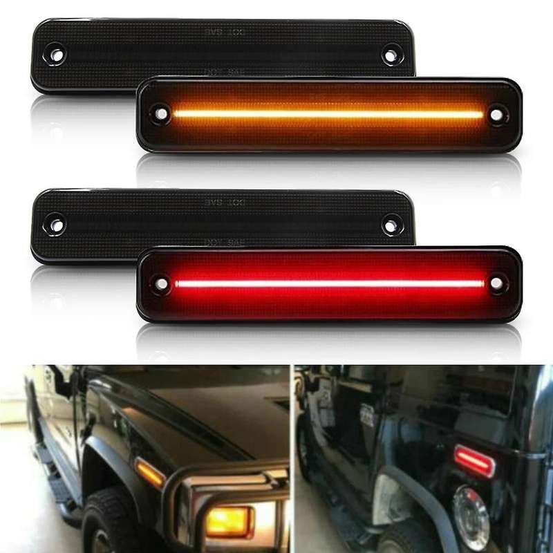 Car Smoked Full Led Side Marker Light Front Amber/ Rear Red Turn Signal Lamp for H2 2003-2009 259523