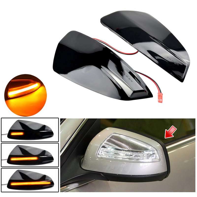 Car Smoked LED Dynamic Side Mirror Indicator Light for C Class W204 S204 07-14 Bus W639 W164 ML300 3