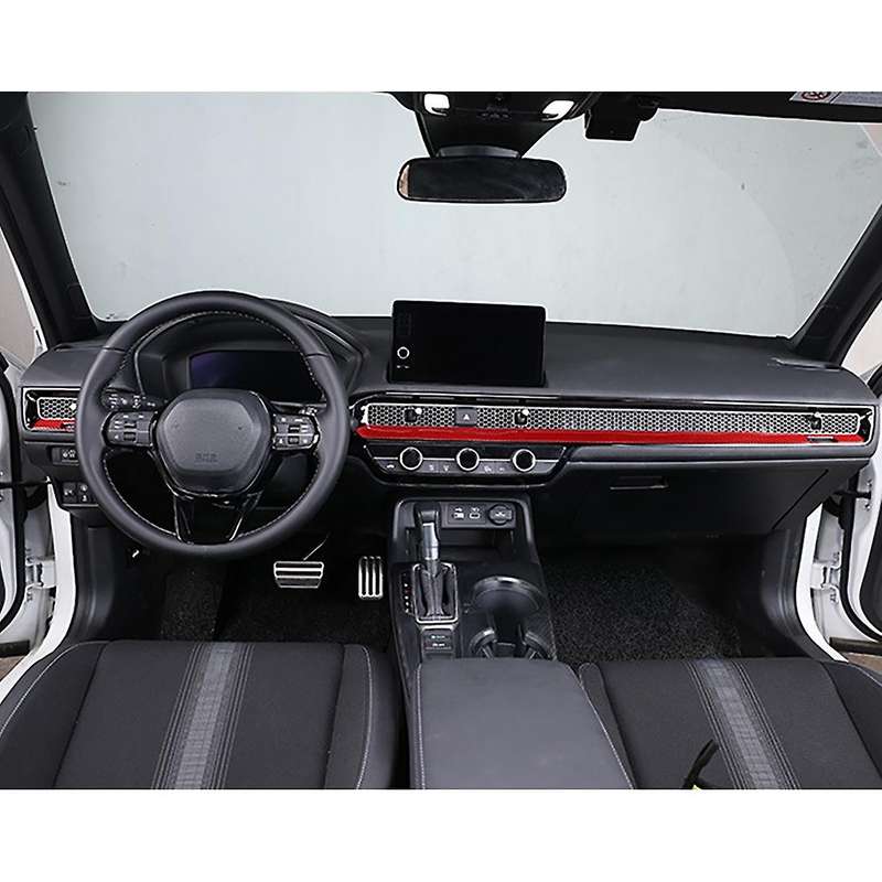 Car Soft Carbon Fiber Central Control Air Outlet Cover Trim for 2022 Red