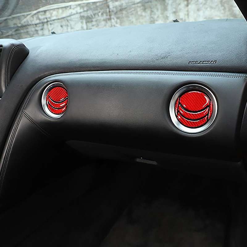 Car Soft Carbon Fiber Central Control Air-Conditioning Outlet Cover Trim for R35 2008-2016