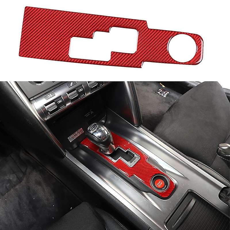 Car Soft Carbon Fiber Central Control Gear Cover Trim for R35 2008-2016