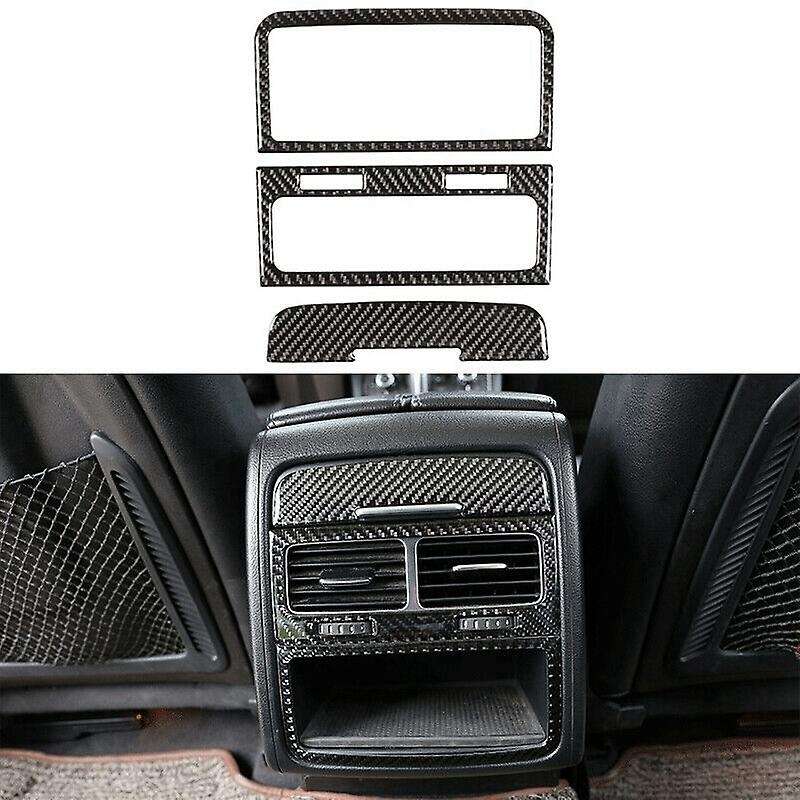 Car Soft Carbon Fiber Sticker Console Rear Air Vent Outlet Trim Cover for 2011-2018