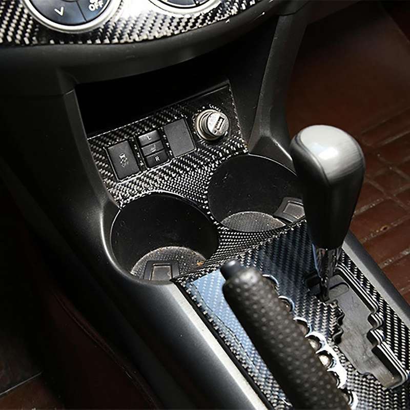 Car Soft Carbon Fiber Front Gear Cup Holder Cover Trim for Old 2006-2012