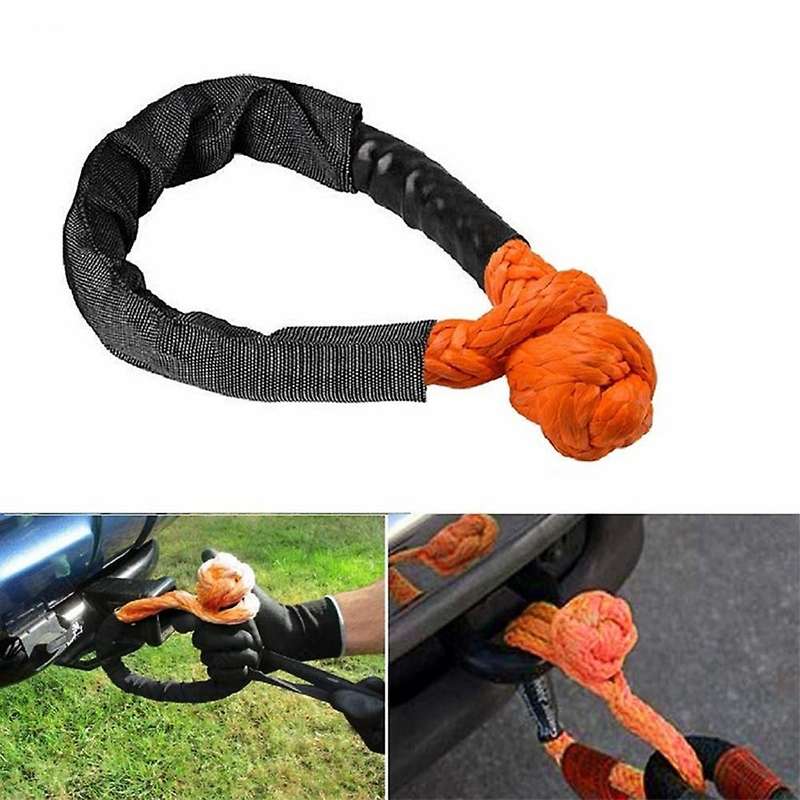 Car Soft Shackle Rope Tow Rope with Recovery Ring Off Road Winch Pulley Cable Hook for Off-Road Reco