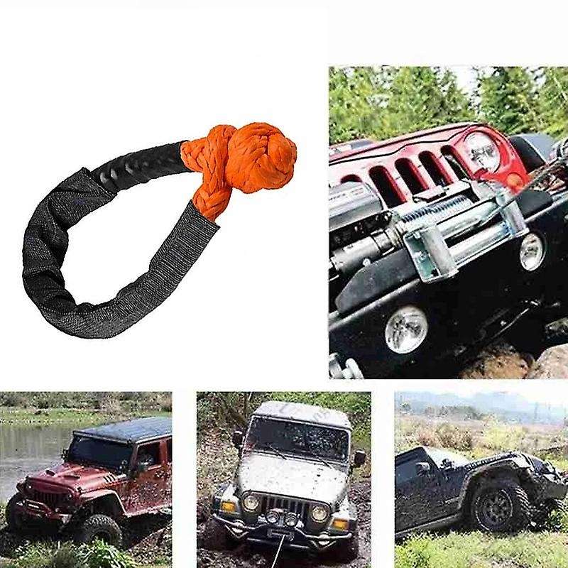 Car Soft Shackle Rope Tow Rope with Recovery Ring Off Road Winch Pulley Cable Hook for Off-Road Reco