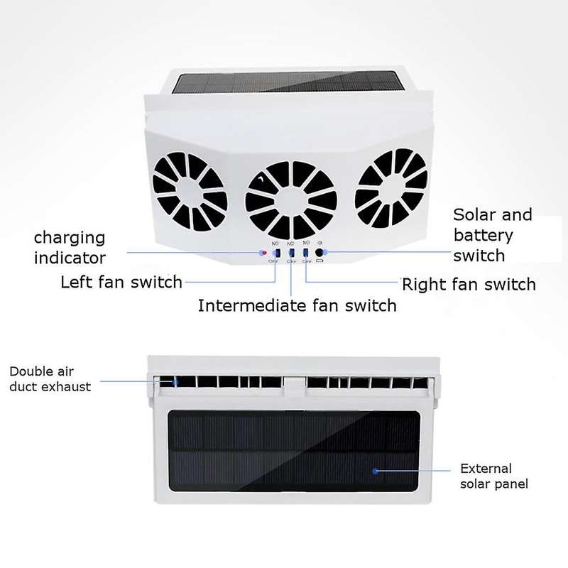 Car Solar Exhaust Fan Windshield Ventilation Window System Solar Power for RV Caravan Boats