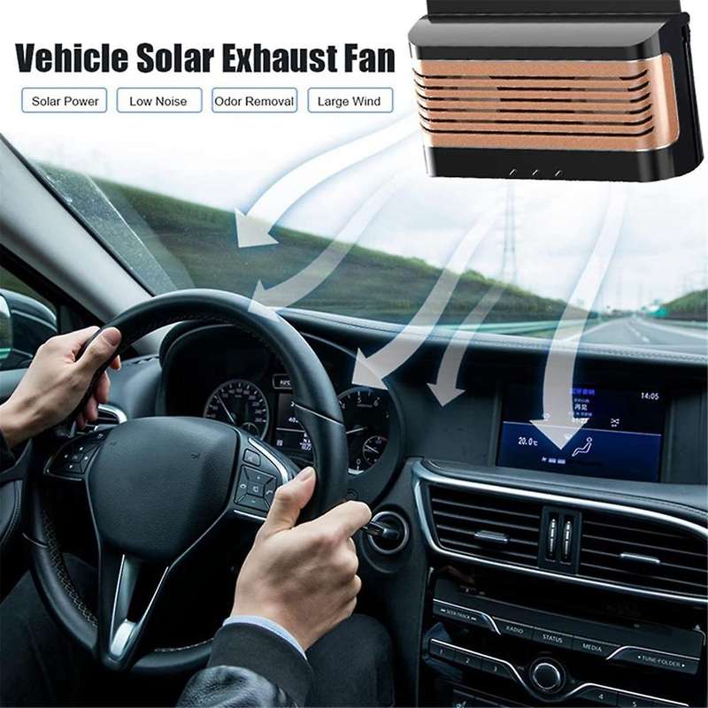 Car Solar Powered Window Exhaust Fan, Car Air Purifier, Car Solar Power Air Vent Radiator Fans, Vehi