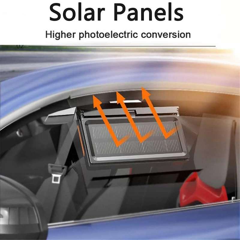 Car Solar Powered Window Exhaust Fan, Car Air Purifier, Car Solar Power Air Vent Radiator Fans, Vehi
