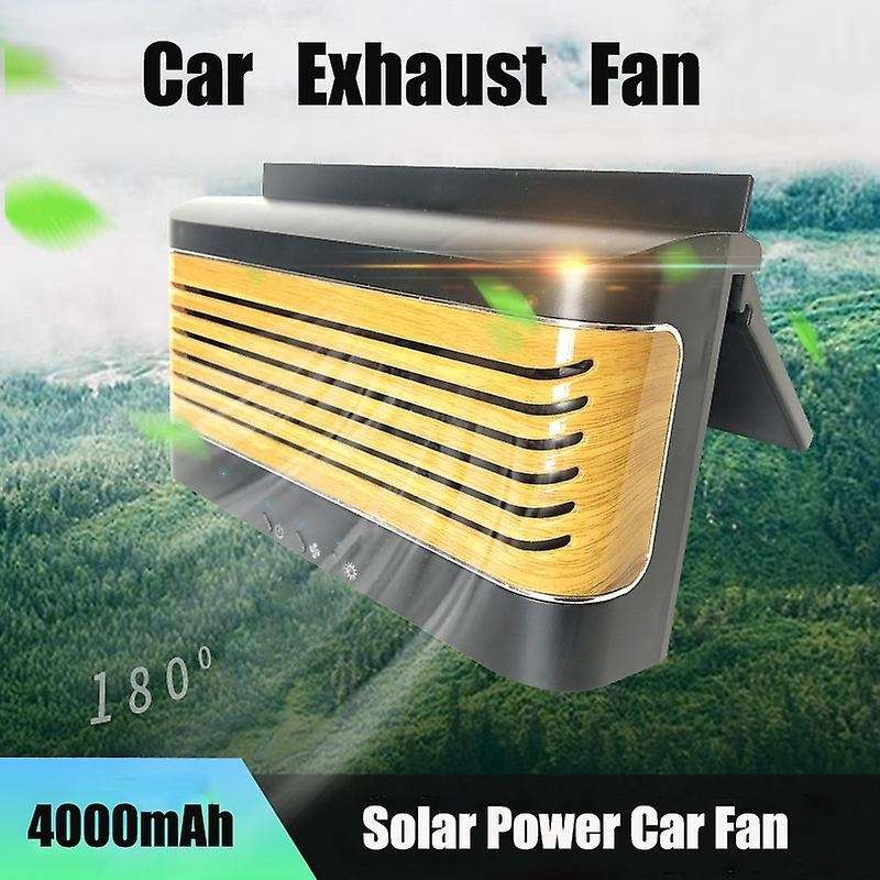 Car Solar Power Fan USB Rechargeable Exhaust Fan Air Radiator Car Mini Air Cooler Ventilator White F