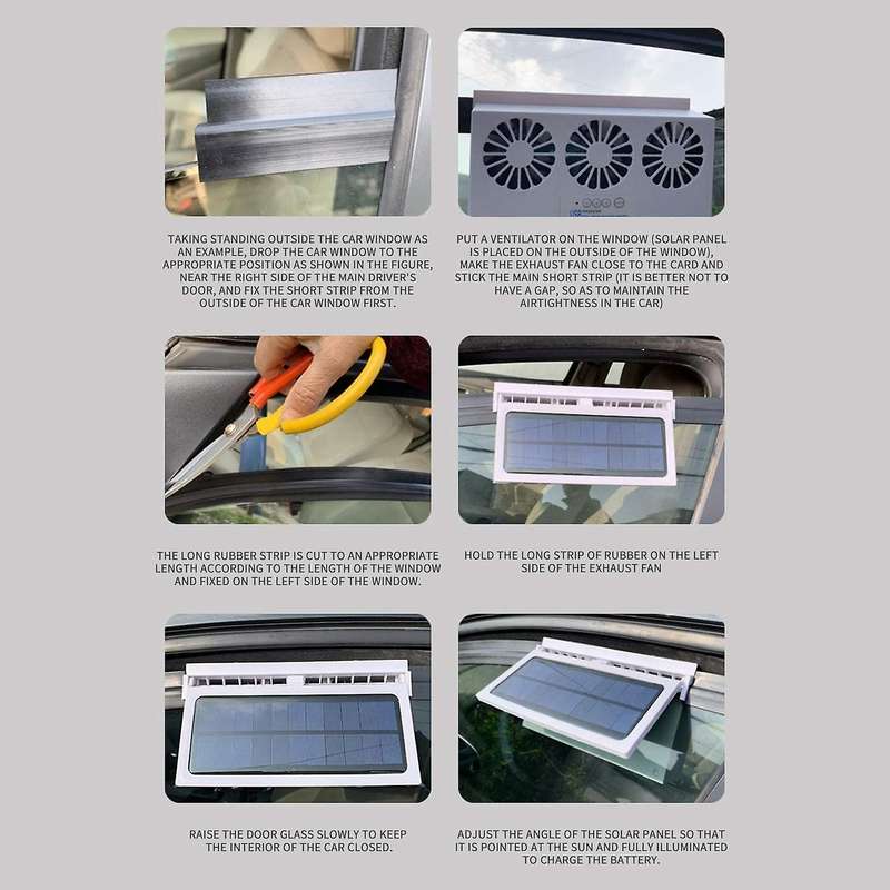 Car Solar Exhaust Fan USB/Solar Dual Charging Air Extractor IP67 Waterproof Solar Panel Powered Fan