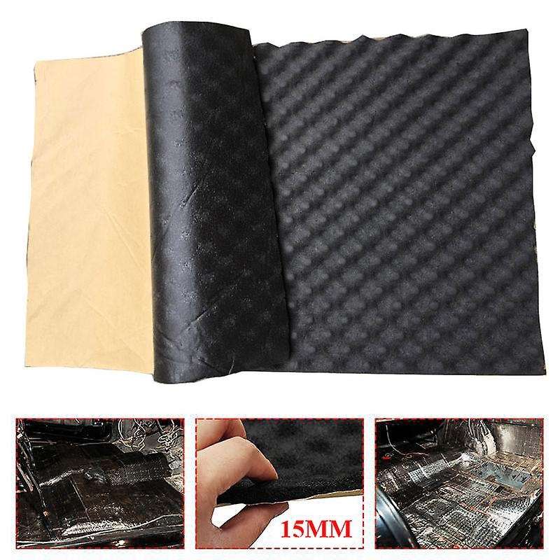 Car Sound Deadening Mat 50x200cm Engine Foam Cotton Sticker Noise Dampening Insulation 15mm Thick