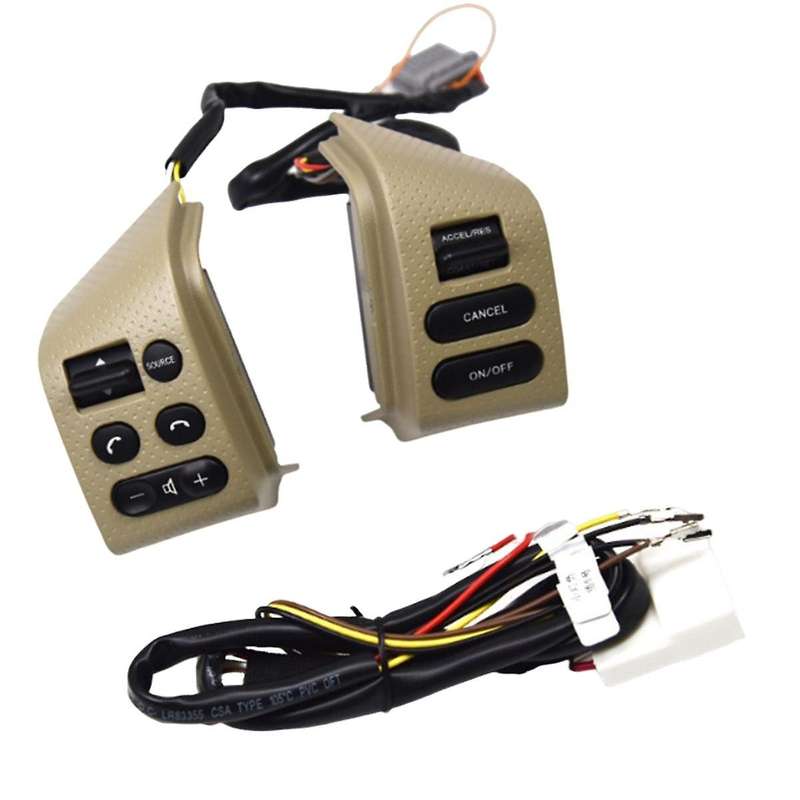 Car Speed Cruise Control Switch for Sylphy 2008-2019 Steering Wheel Button with Wiring Harness Beige