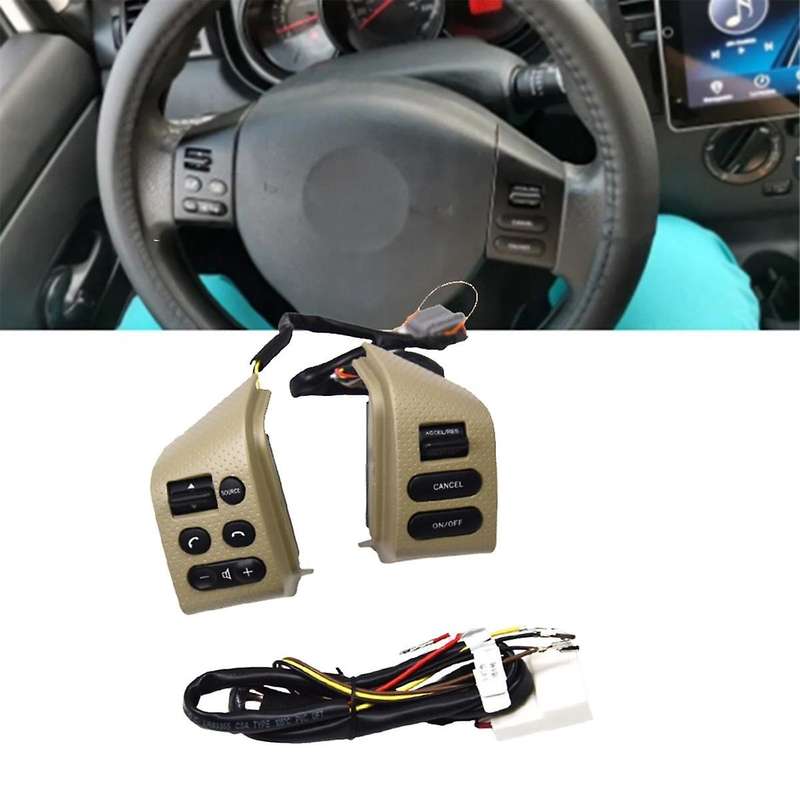 Car Speed Cruise Control Switch for Sylphy 2008-2019 Steering Wheel Button with Wiring Harness Beige