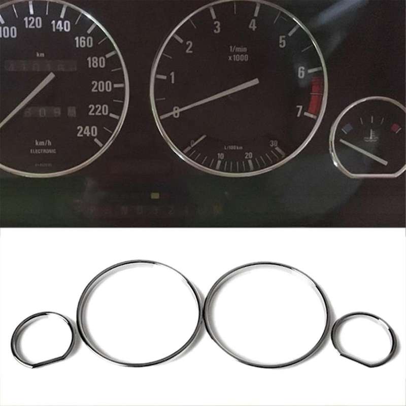 Car Speedometer Cover Bezel Trim Dashboard Gauge Ring Set for E32 / E34 Models