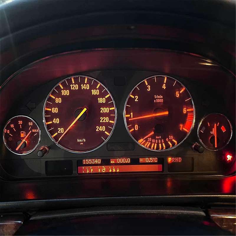 Car Speedometer Cover Bezel Trim Dashboard Gauge Ring Set for E39 5 Series E38 7 Series E53 X5