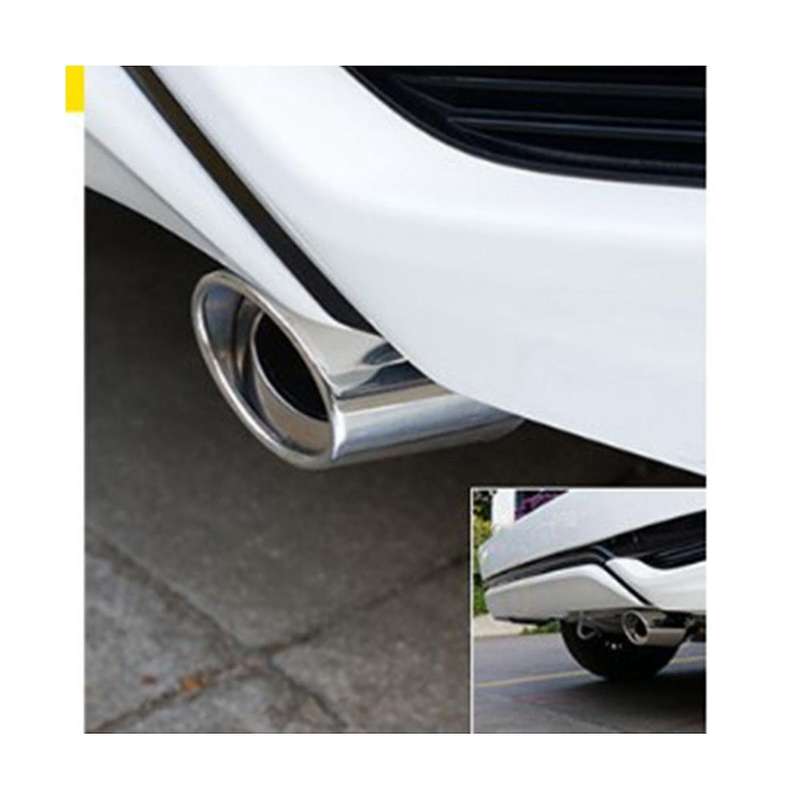 Car Stainless Steel Bright Silver Straight Exhaust Tail Throat Round Tube Universal Fits Car Access