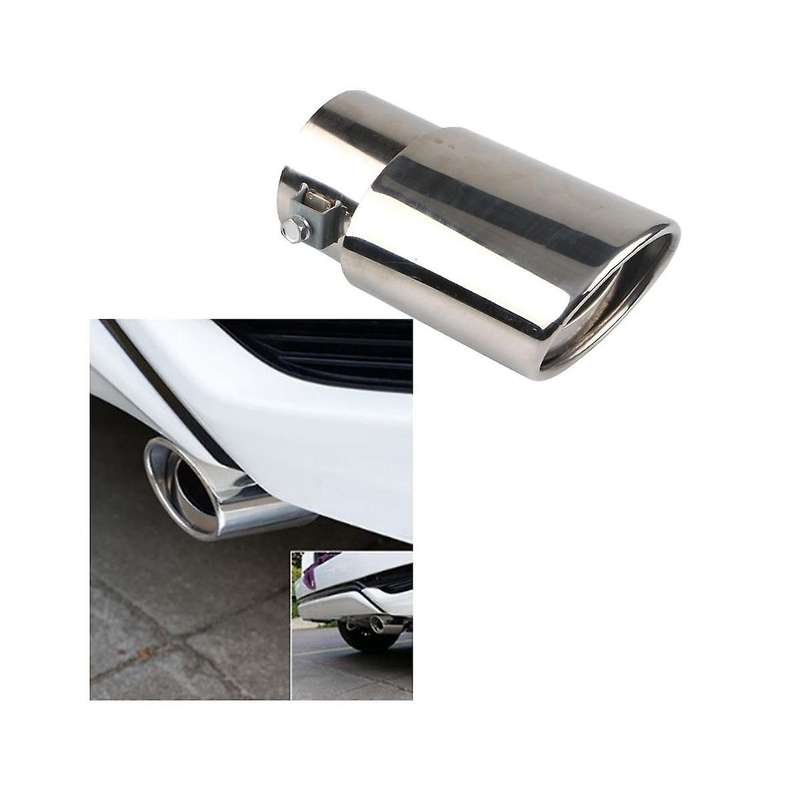 Car Stainless Steel Bright Silver Straight Exhaust Tail Throat Round Tube Universal Fits Car Access