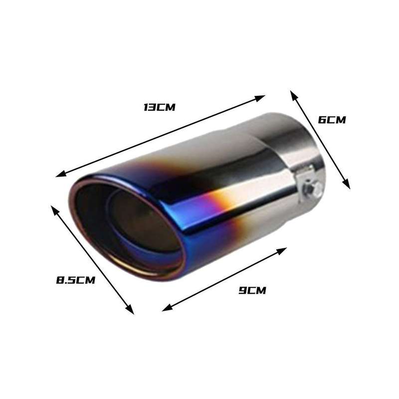 Car Stainless Steel Baked Blue Straight Exhaust Tail Throat Round Tube Universal Fits Car Accessori