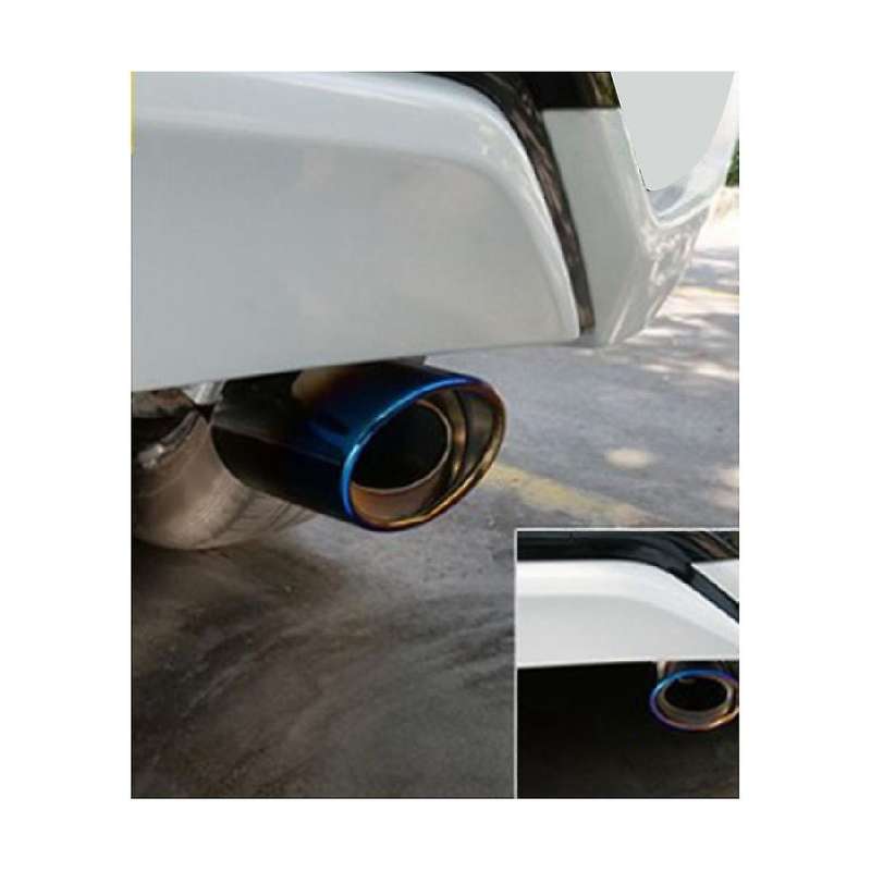 Car Stainless Steel Baked Blue Straight Exhaust Tail Throat Round Tube Universal Fits Car Accessori