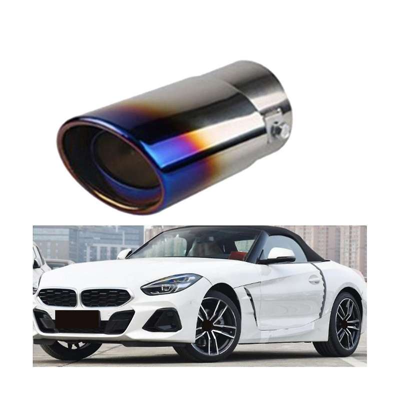 Car Stainless Steel Baked Blue Straight Exhaust Tail Throat Round Tube Universal Fits Car Accessori
