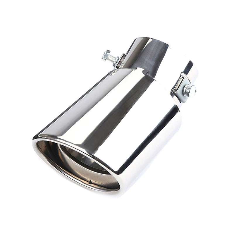 Car Stainless Steel Bright Silver Curved Exhaust Tail Throat Round Tube Universal Fits Car Accessor