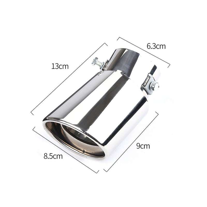 Car Stainless Steel Bright Silver Curved Exhaust Tail Throat Round Tube Universal Fits Car Accessor