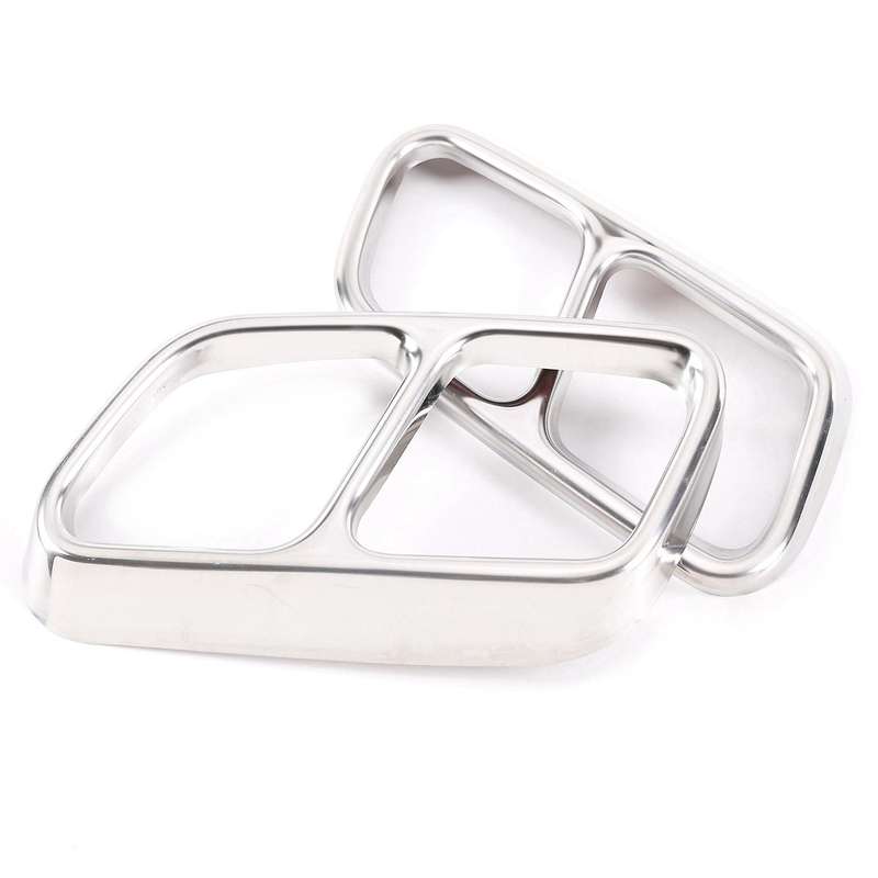 Car Stainless Steel Car Rear Dual Exhaust Muffler Pipe Cover Trim Tail Throat Frame for 2012-2017 Si