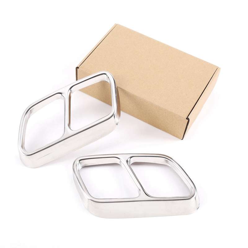 Car Stainless Steel Car Rear Dual Exhaust Muffler Pipe Cover Trim Tail Throat Frame for 2012-2017 Si