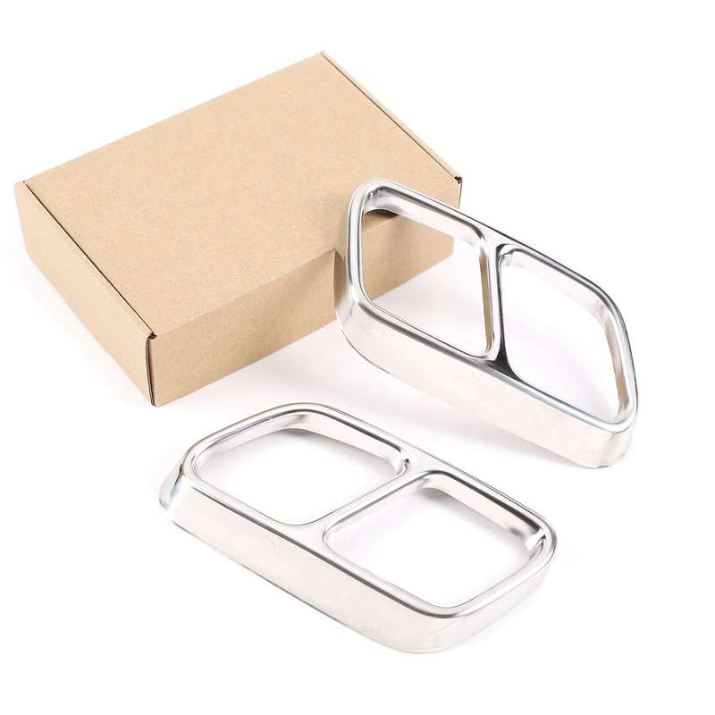Car Stainless Steel Car Rear Dual Exhaust Muffler Pipe Cover Trim Tail Throat Frame for 2012-2017 Si