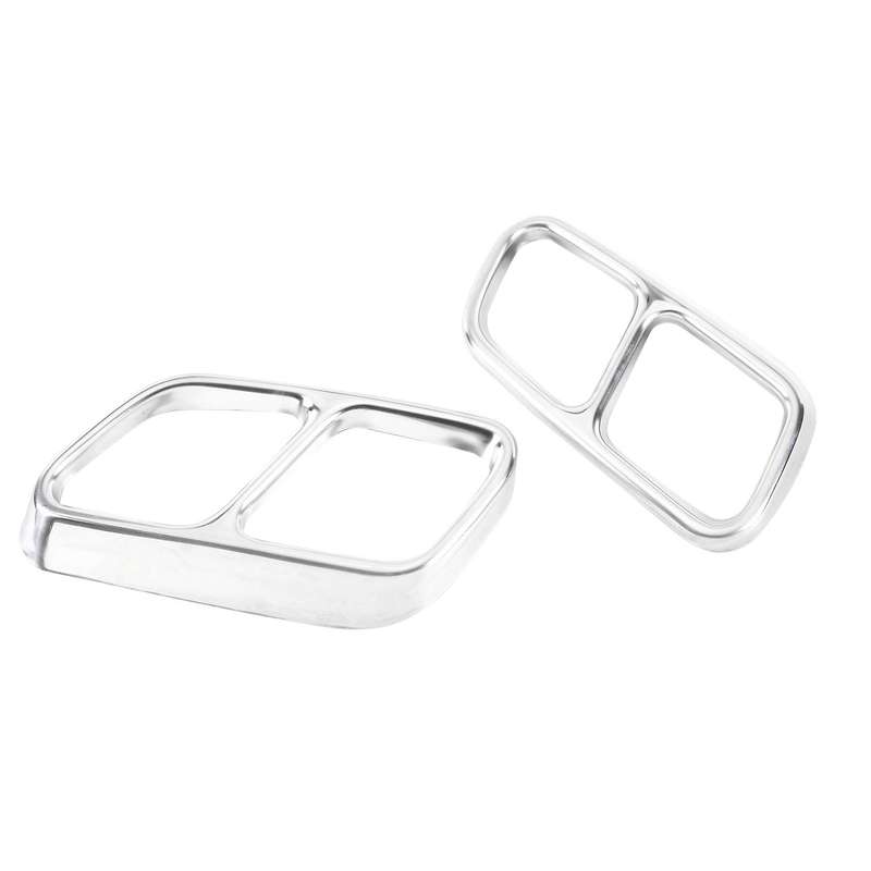 Car Stainless Steel Car Rear Dual Exhaust Muffler Pipe Cover Trim Tail Throat Frame for 2012-2017 Si