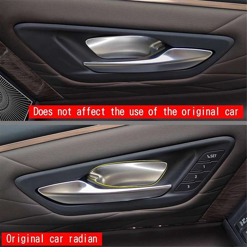 Car Stainless Steel Inner Door Bowl Panel Trim Sticker for Alphard/Vellfire 40 Series 2023+ Silver