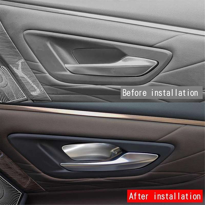 Car Stainless Steel Inner Door Bowl Panel Trim Sticker for Alphard/Vellfire 40 Series 2023+ Silver