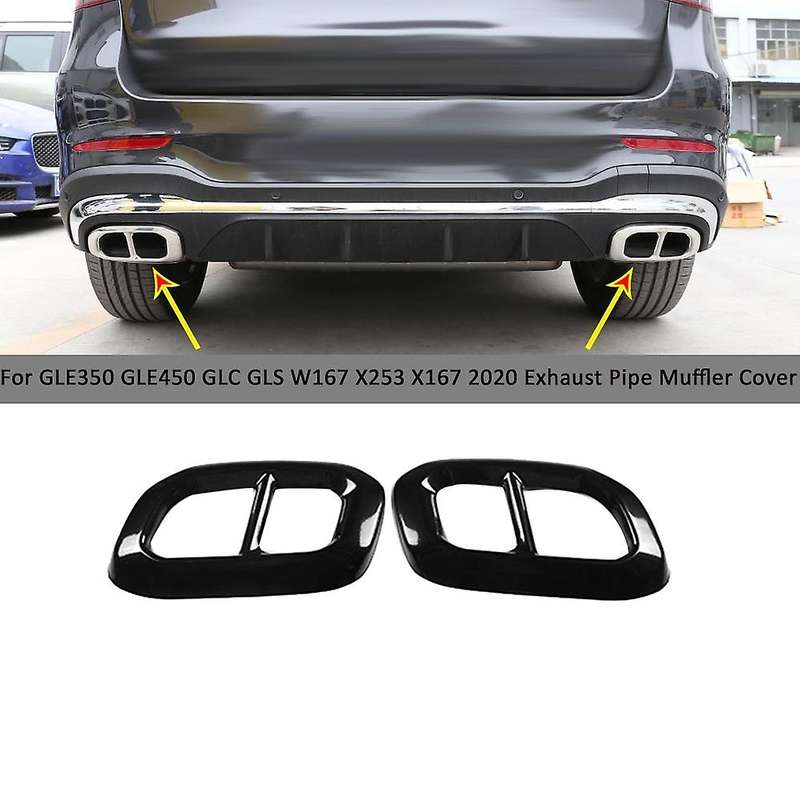 Car Stainless Steel Exhaust Pipe Muffler Tail Cover Trim for GLE350 GLE450 GLC GLS W167 X253 X167 Bl