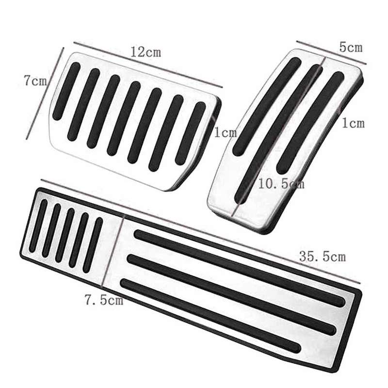 Car Stainless Steel Foot Pedal Pads Cover Brake Accelerator Rest Pedal Non Drill Accessories for Mod