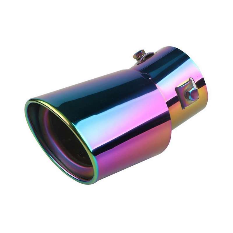 Car Stainless Steel Multicolor Round Bend Exhaust Tail Muffler Tip Pipe Universal Fits Car Accessor