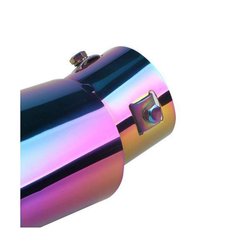 Car Stainless Steel Multicolor Round Bend Exhaust Tail Muffler Tip Pipe Universal Fits Car Accessor
