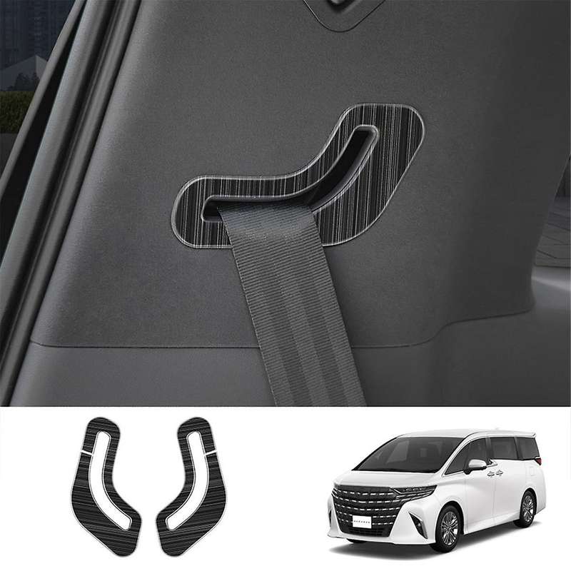 Car Stainless Steel Seat Belt Panel Cover Frame Interior Trim Accessories for Alphard 40 Series 2023