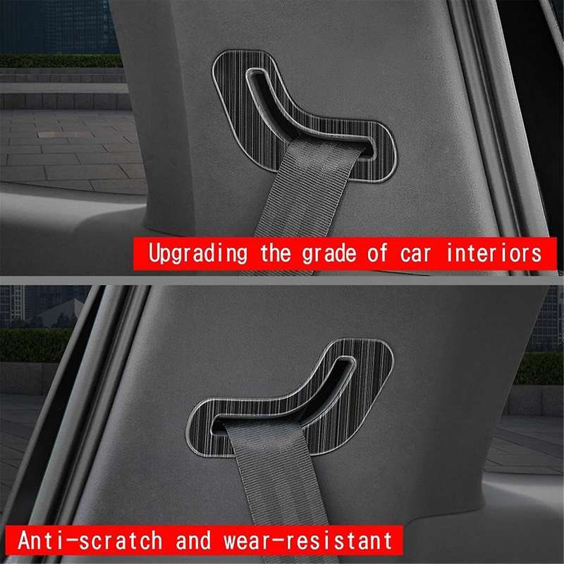Car Stainless Steel Seat Belt Panel Cover Frame Interior Trim Accessories for Alphard 40 Series 2023