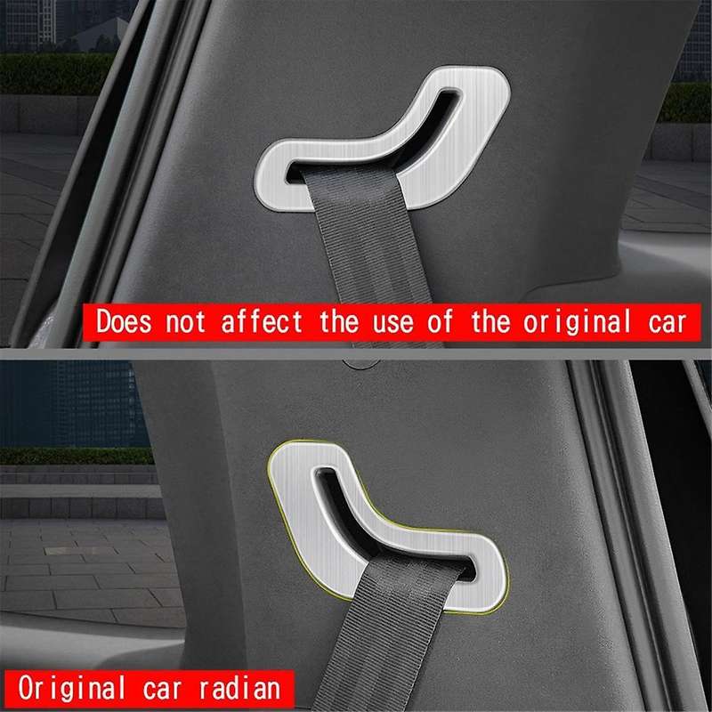 Car Stainless Steel Seat Belt Panel Cover Frame Interior Trim Accessories for Alphard 40 Series 2023
