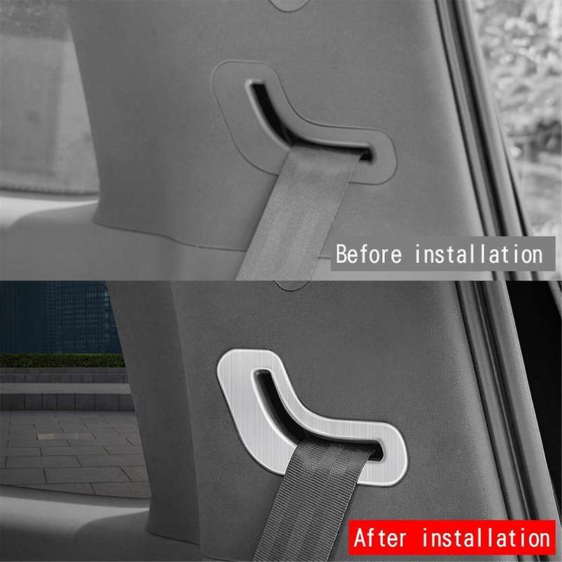 Car Stainless Steel Seat Belt Panel Cover Frame Interior Trim Accessories for Alphard 40 Series 2023