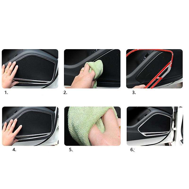 Car Stainless Steel Side Door Audio Speakers Decoration Frame Cover Trim 4Pcs for  A5 2018 A4 B9 201