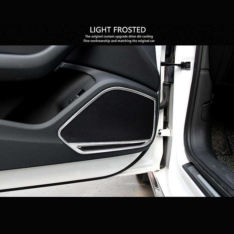Car Stainless Steel Side Door Audio Speakers Decoration Frame Cover Trim 4Pcs for  A5 2018 A4 B9 201