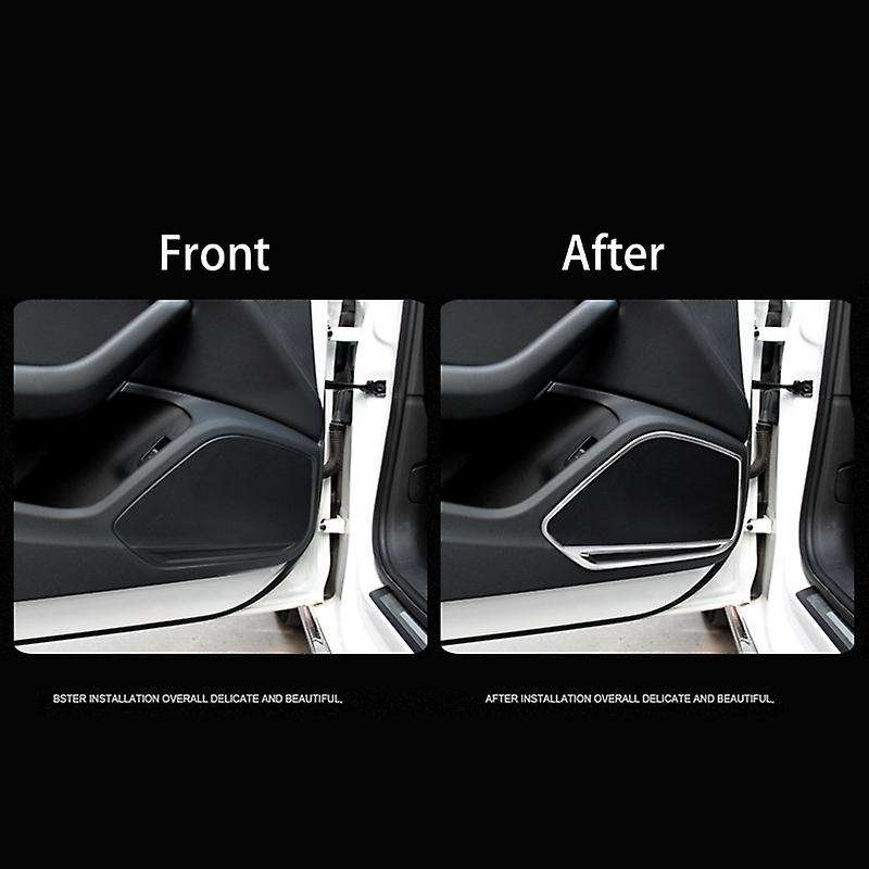 Car Stainless Steel Side Door Audio Speakers Decoration Frame Cover Trim 4Pcs for  A5 2018 A4 B9 201