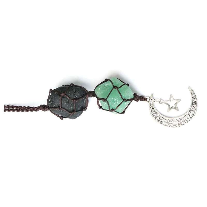 Car Star Moon Pendant Stone Crystal Chakra Quartz Net Bag Pendant Home Wall Hanging Decor Car Pendan